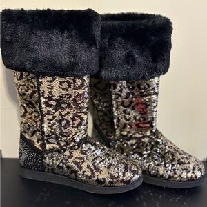 Juicy Couture Faux Fur Leopard Print Boots